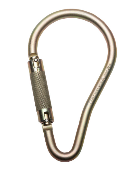 Werner 2in Gate Opening Steel Self-Locking Carabiner, 3600lb Gate