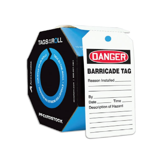 Barricade DANGER Tags, 100 per Roll