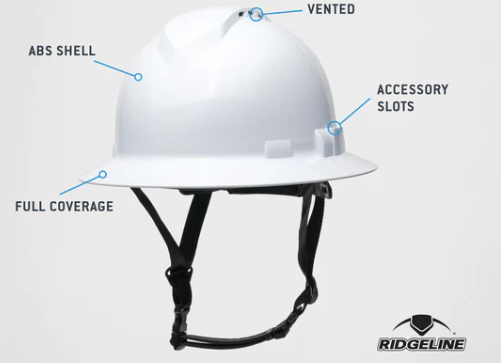 Pyramex Ridgeline Type 2 Full Brim Vented Hardhat