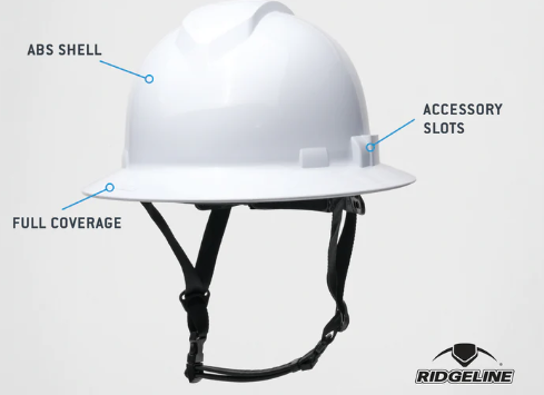 Pyramex Ridgeline Type 2 Non-Vented Full Brim Hardhat (White)