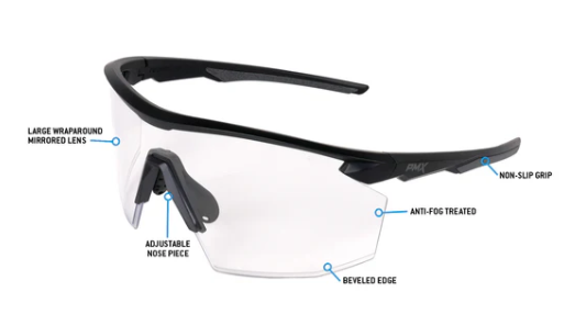 Pyramex PMXSPEC Premium H2Max Anti-Fog Half-Frame Safety Glasses