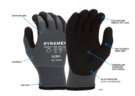 Pyramex HTP Dipped Insulated A2 Cut Level Gloves