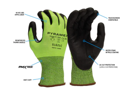 Pyramex Microfoam Nitrile Dipped A5 Cut Level Gloves