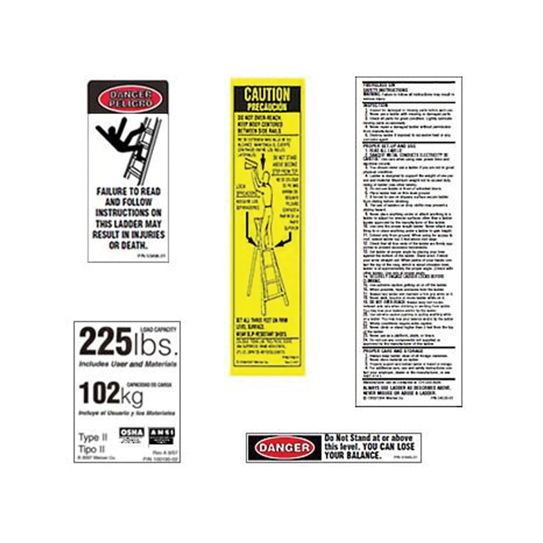 Werner Replacement Aluminum Platform Ladder Sticker Set