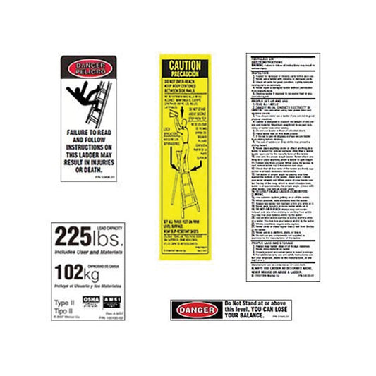Werner Replacement Aluminum Platform Ladder Sticker Set
